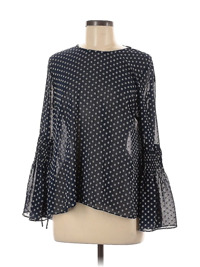 Pre-owned Current Air Long Sleeve Blouse In Black