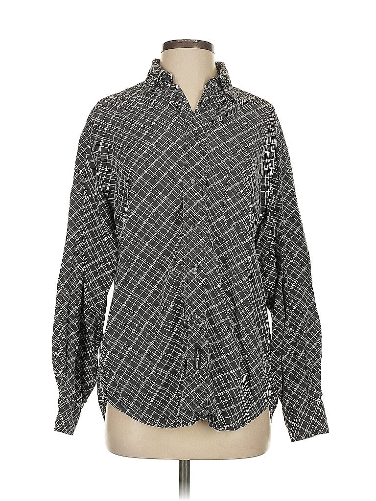 Pre-owned Banana Republic Long Sleeve Button Down Shirt In Gray