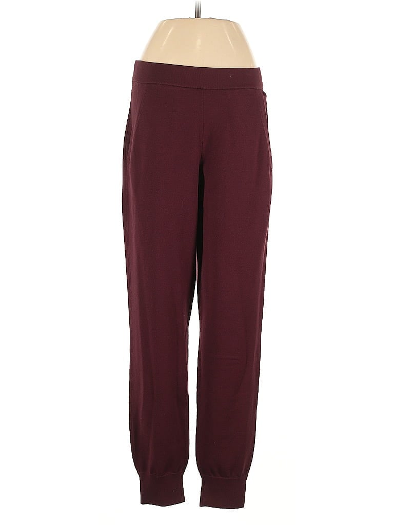 Pre-owned Babaton Active Pants In Burgundy