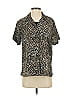 Notations 100% Polyester Animal Print Silver Short Sleeve Blouse Size S - photo 1