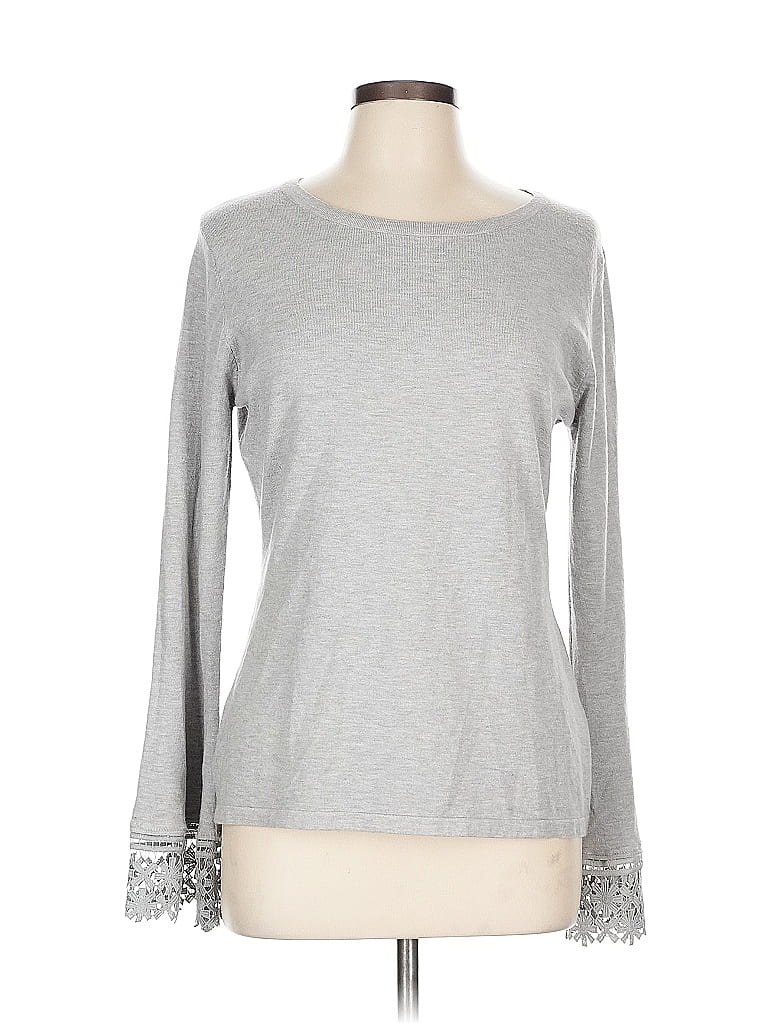 VILA MILANO Pre-owned Long Sleeve Top Gray Crew Neck Tops