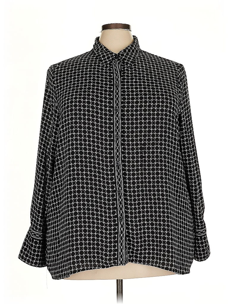 Pre-owned Max Studio Long Sleeve Blouse In Black
