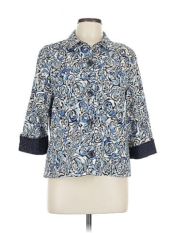 Christopher & Banks 3/4 Sleeve Button-Down Shirt (view 1)