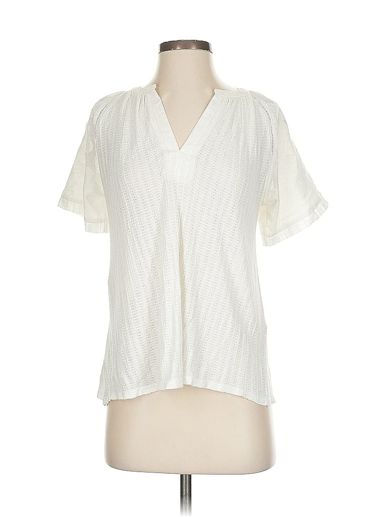 Pre-owned Lucky Brand Short Sleeve Blouse In White