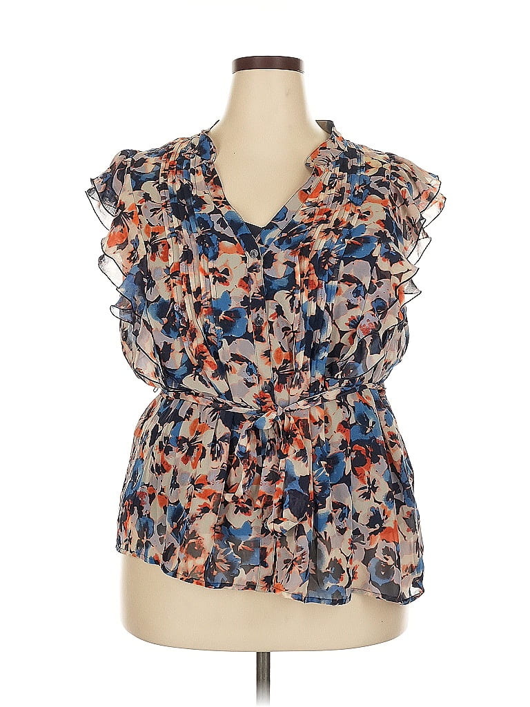 Elle 100% Polyester Blue Sleeveless Blouse Size 2X - photo 1