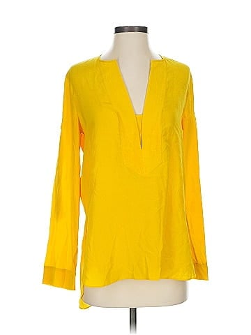 BCBGMAXAZRIA Long Sleeve Silk Top (view 1)