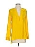 BCBGMAXAZRIA 100% Silk Yellow Long Sleeve Silk Top Size XXS - photo 1