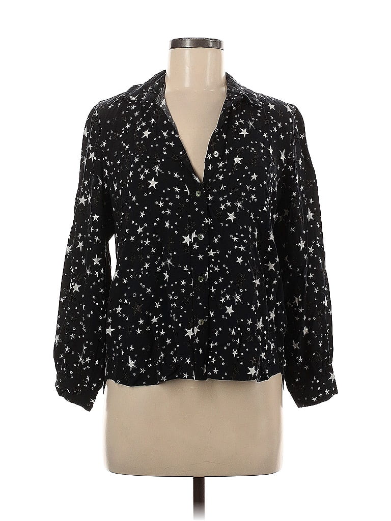 Pre-owned Rails Long Sleeve Blouse In Black