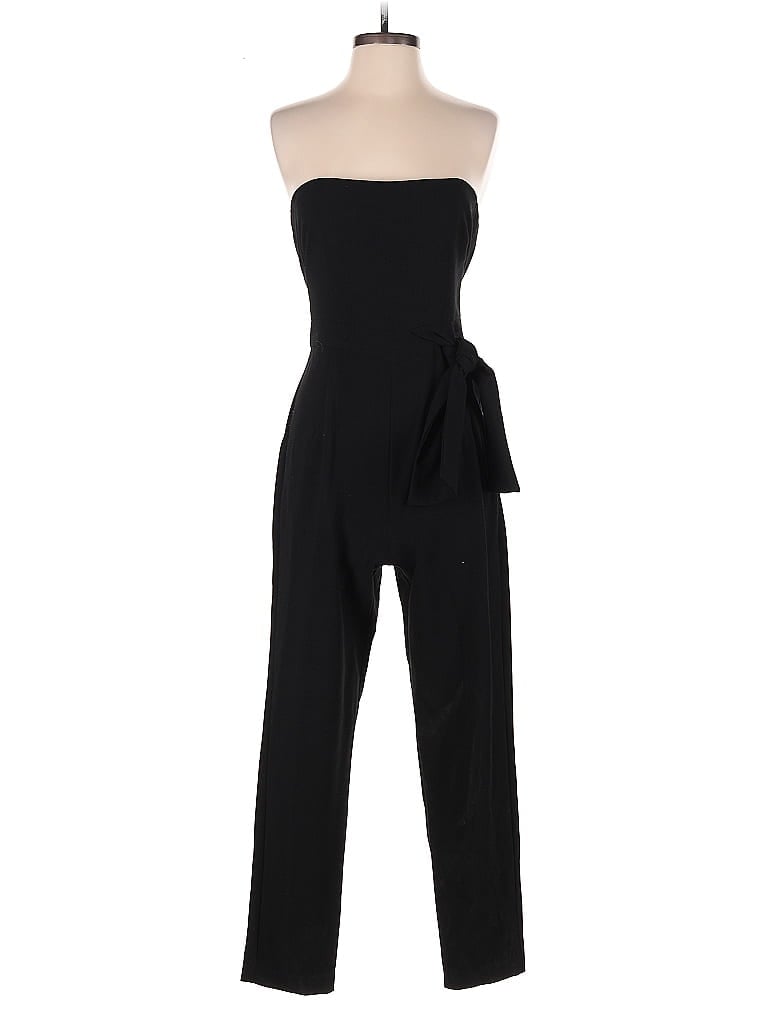 Black Halo Solid Black Jumpsuit Size 4 - photo 1