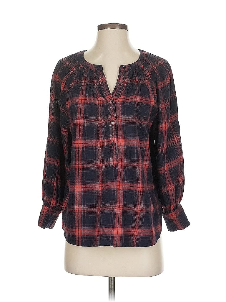 Pre-owned Ann Taylor Loft 3/4 Sleeve Blouse In Red