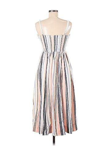 Free People 100% Cotton Stripes Tan Pink Casual Dress Size M