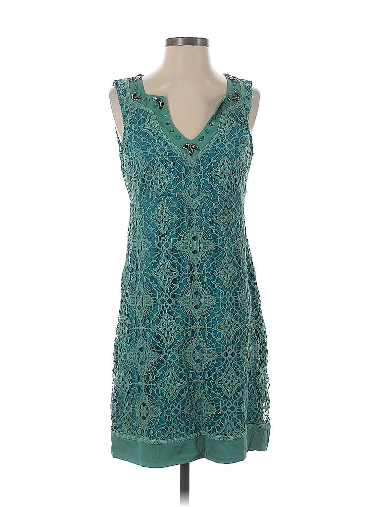 Hale Bob Paisley Teal Cocktail Dress Size S - photo 1