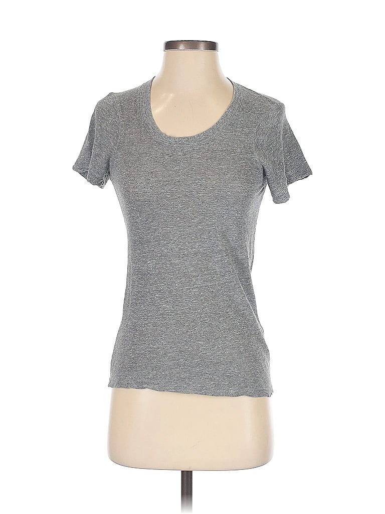 Monrow Solid Gray Short Sleeve T-Shirt Size XS - photo 1