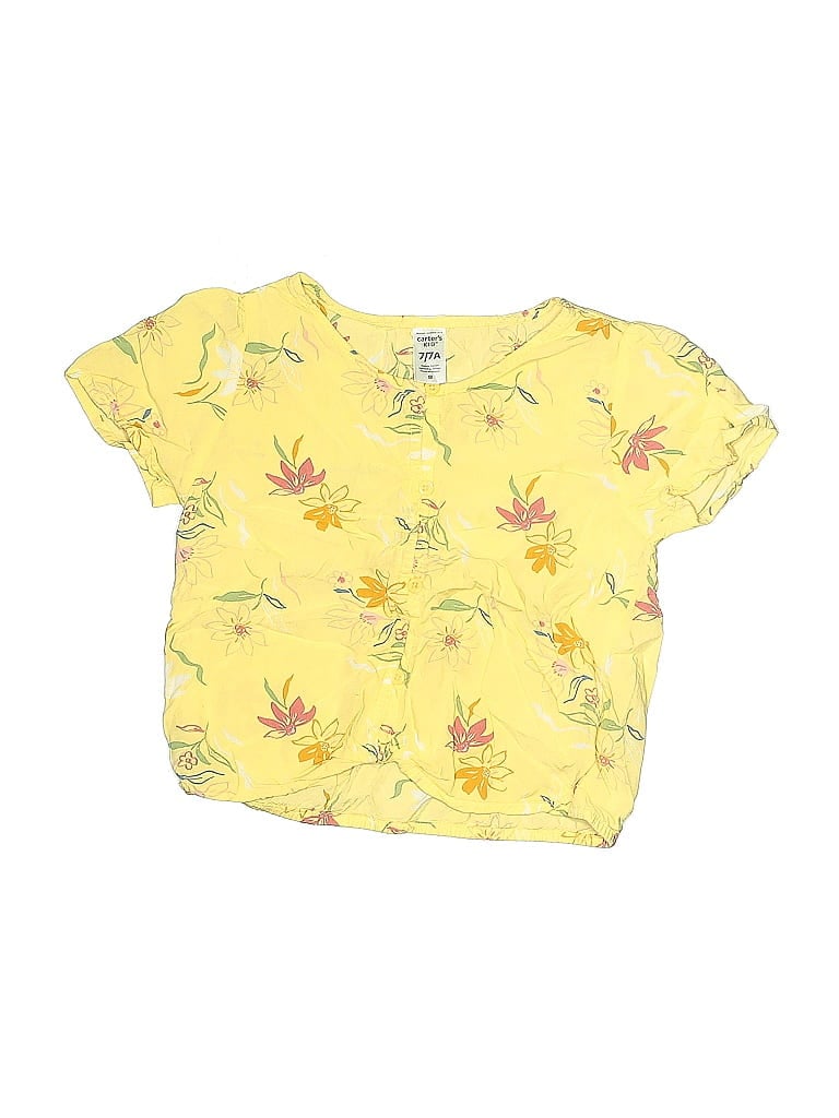 Click to view more detailed imagery on our partner's website Pre-owned Carter's Kids' Short Sleeve Top Yellow Keyhole Neckline Tops