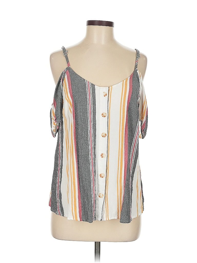 Pre-owned Torrid Tank Top Gray Cold Shoulder Neckline Tops