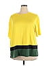 Cuddl Duds Color Block Yellow Short Sleeve T-Shirt Size 2X - photo 1
