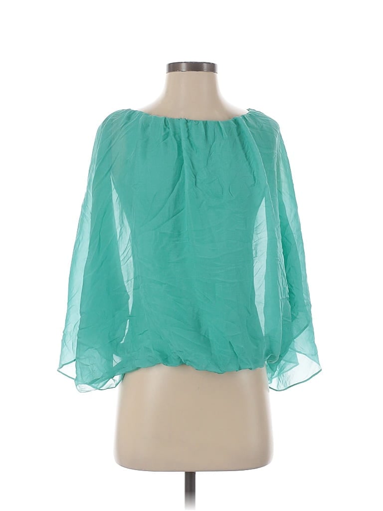 Pre-owned Elie Tahari 3/4 Sleeve Blouse In Blue
