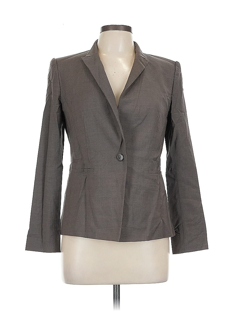 Pre-owned Ann Taylor Wool Blazer Jacket In Gray