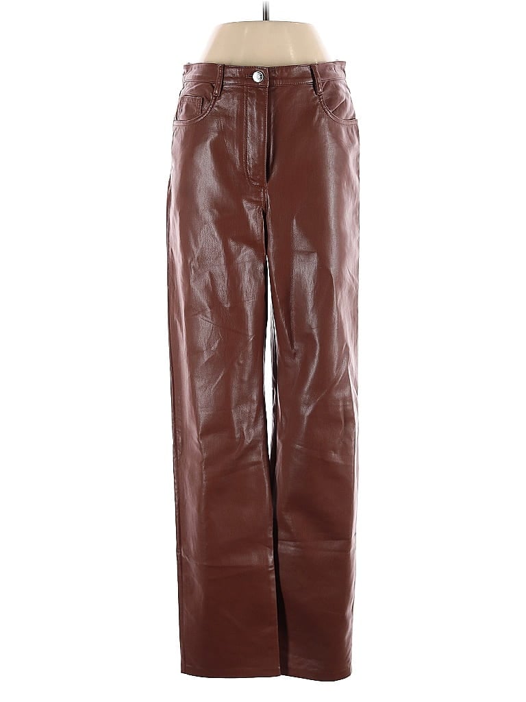 Pre-owned Wilfred Faux Leather Pants In Brown