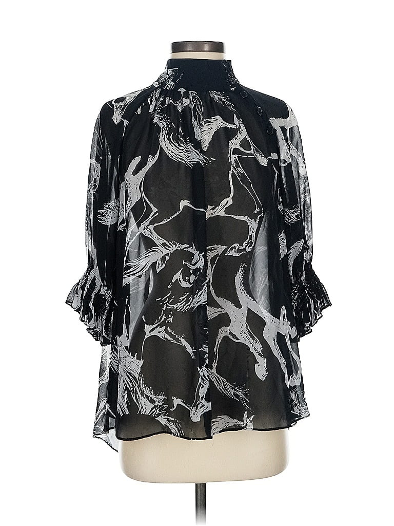 ADAM LIPPES COLLECTIVE Pre-owned 3/4 Sleeve Blouse In Silver