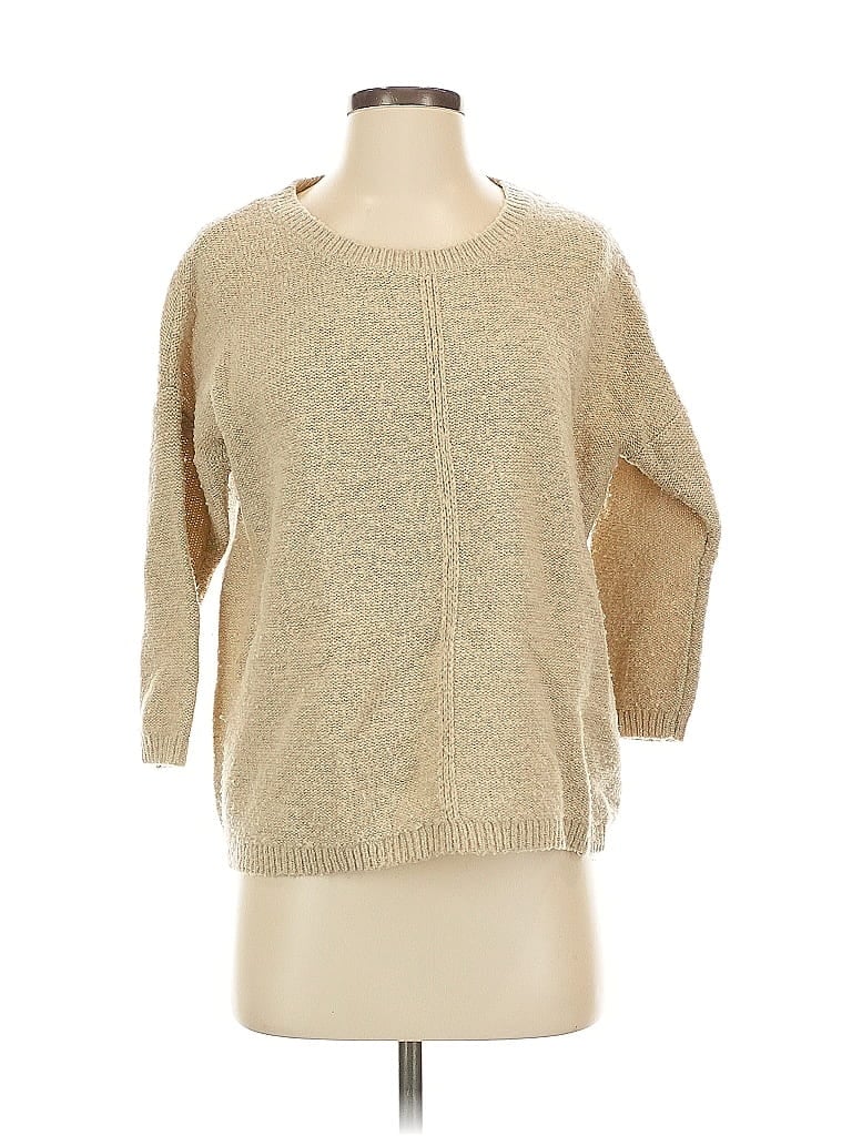 Pre-owned Max Studio Wool Pullover Sweater In Brown