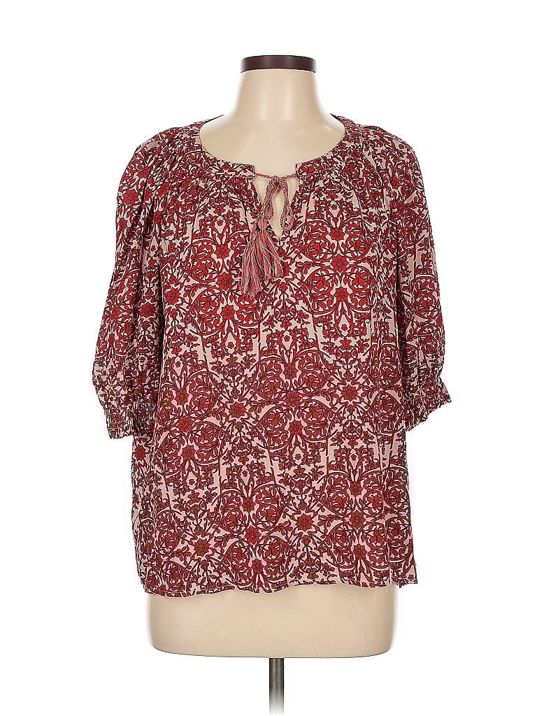 Pre-owned Ellison 3/4 Sleeve Blouse In Red