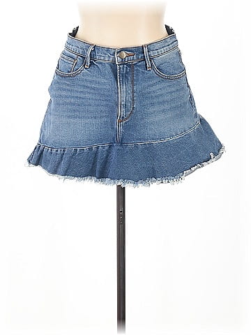 Aqua Denim Skirt (view 1)