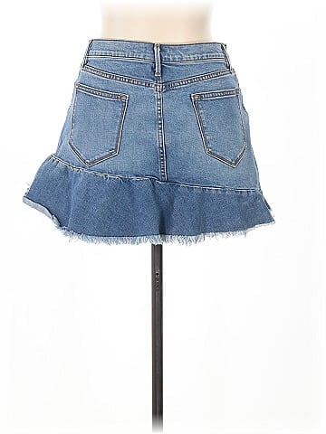 Aqua Denim Skirt (view 2)