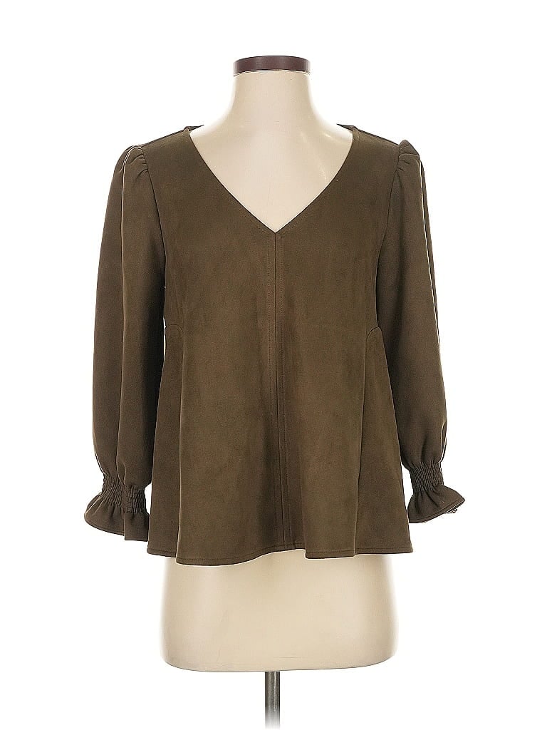 Tuckernuck Brown Long Sleeve Blouse Size S - photo 1