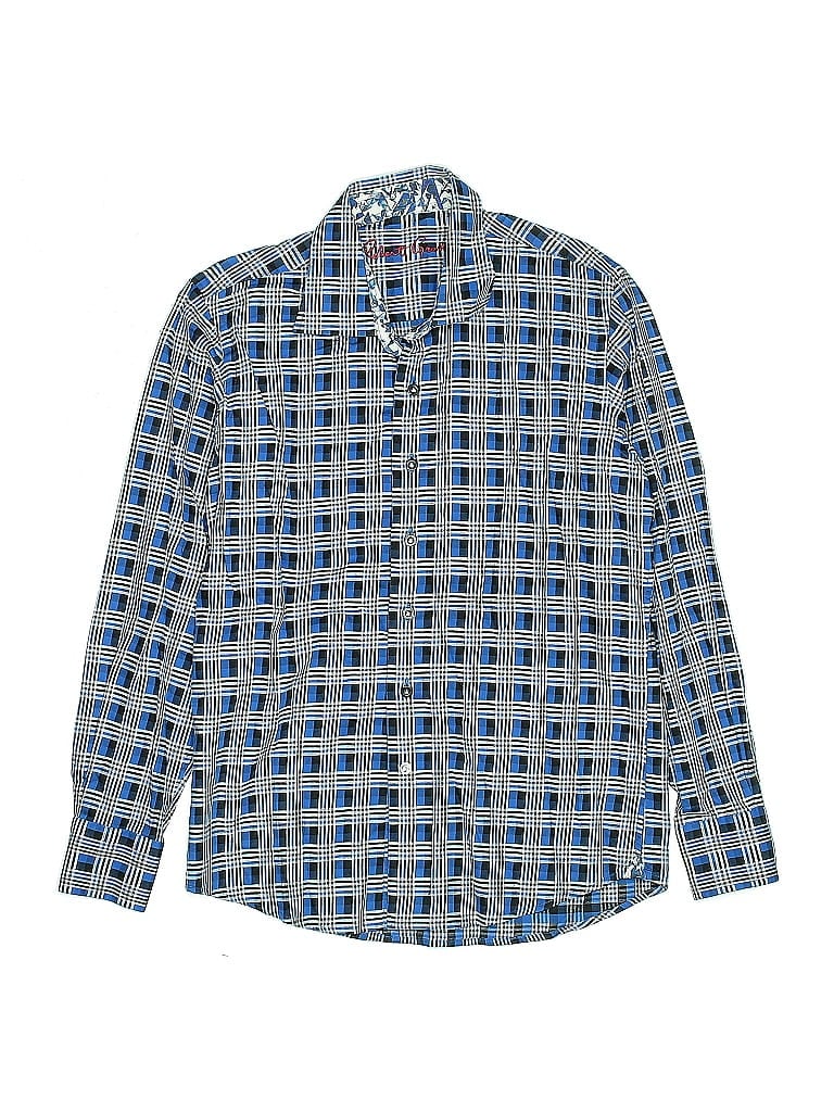 Robert Graham 100% Cotton Tweed Blue Long Sleeve Button-Down Shirt Size 10 - 12 - photo 1