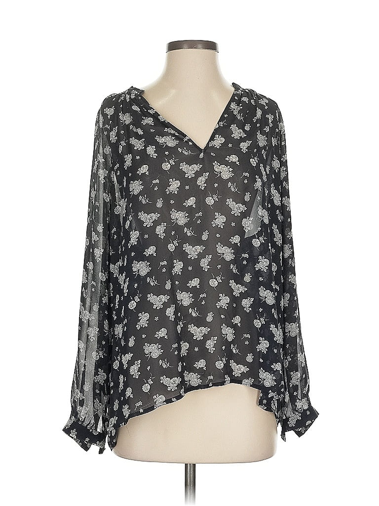 Pre-owned Vince Long Sleeve Blouse In Gray