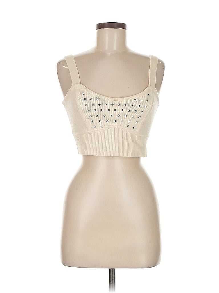 Pre-owned Intermix Wool Cardigan Sweater In White