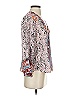Hale Bob 100% Silk Graphic Animal Print Pink Ivory 3/4 Sleeve Silk Top Size XS - photo 3