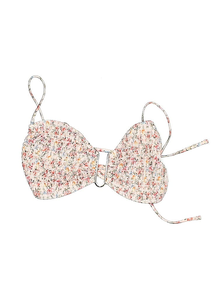 Pre-owned Unbranded Swimsuit Top Pink Tweed Pattern Swimwear