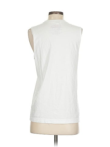Barbie 100% Ringspun Combed Cotton White Sleeveless T-Shirt Size S