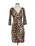 David Meister 100% Viscose Animal Print Brown Cocktail Dress Size 4 - photo 1