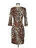 David Meister 100% Viscose Animal Print Brown Cocktail Dress Size 4 - photo 2