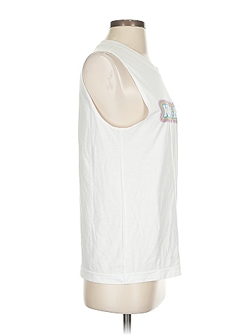 Barbie 100% Ringspun Combed Cotton White Sleeveless T-Shirt Size S