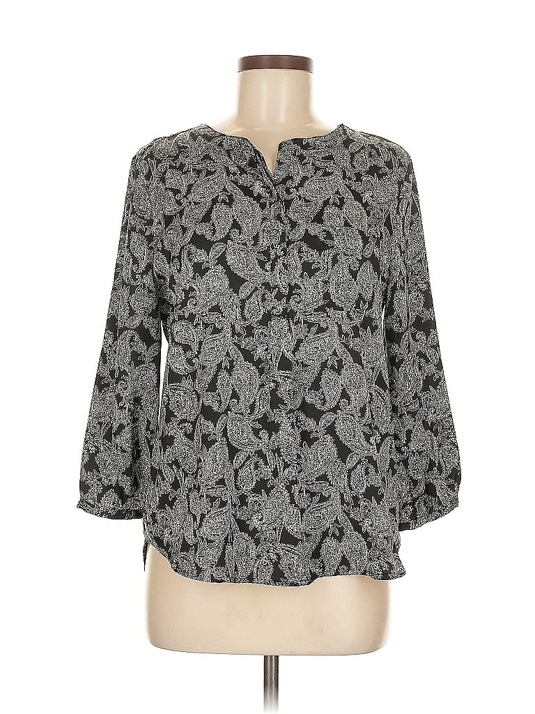 Pre-owned Liz Claiborne 3/4 Sleeve Blouse In Gray