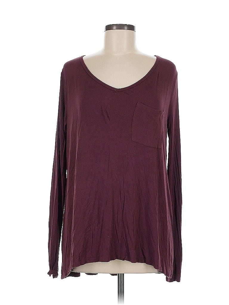 ABERCROMBIE & FITCH Pre-owned Long Sleeve T-shirt In Burgundy