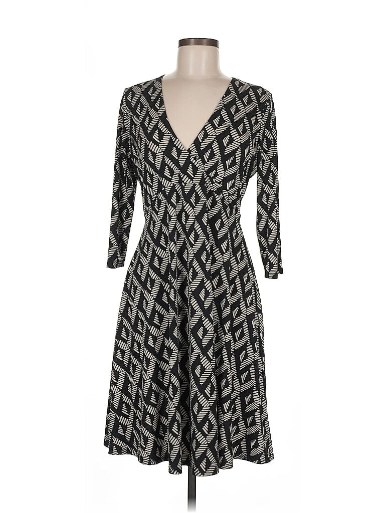 Leota Chevron-herringbone Gray Casual Dress Size M - photo 1
