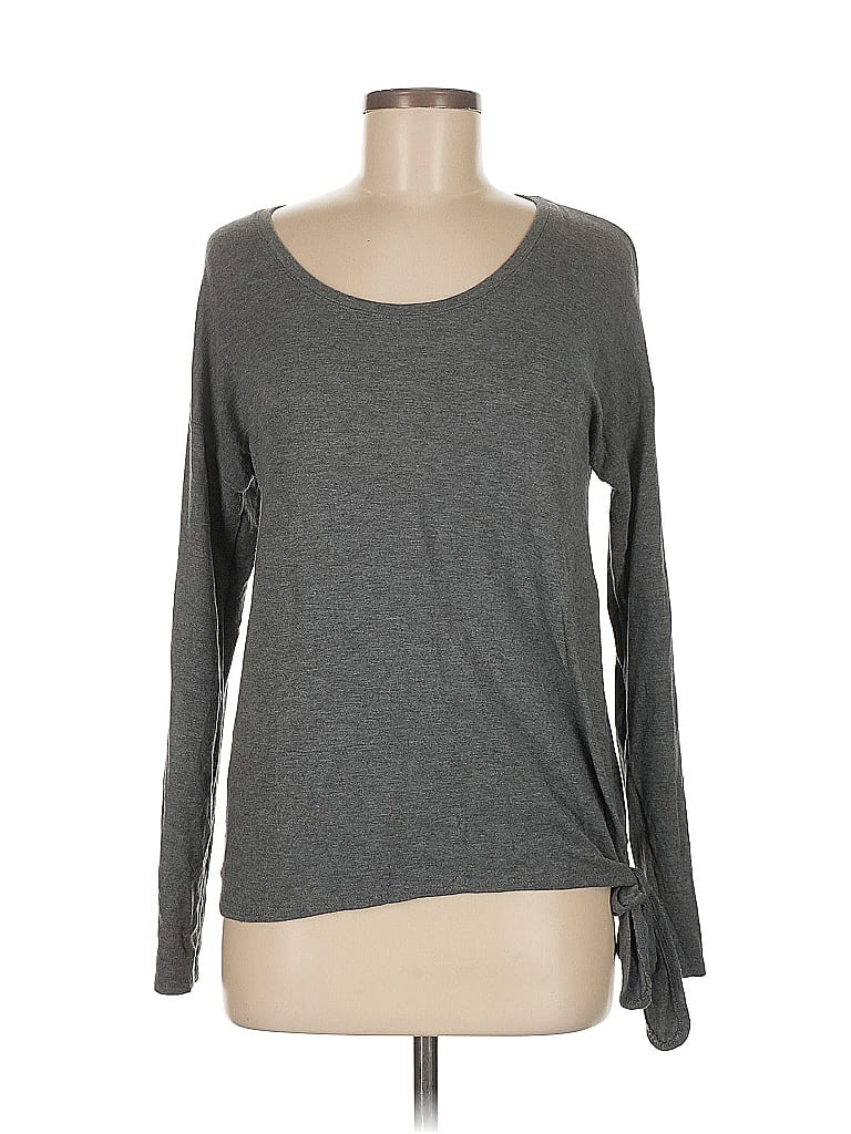 Pre-owned A New Day Long Sleeve Top Gray Boatneck Tops