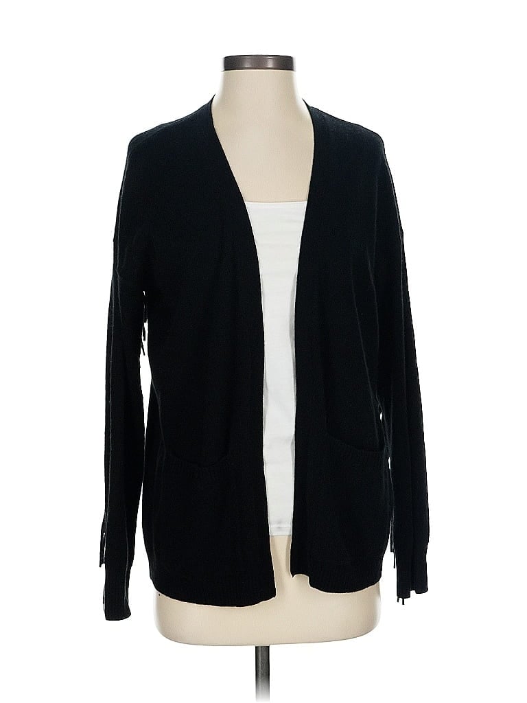 Pre-owned Minnie Rose Cashmere Cardigan Sweater In Black