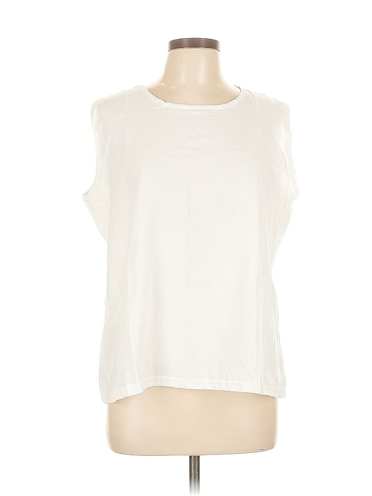 Pre-owned Unbranded Sleeveless Blouse In White