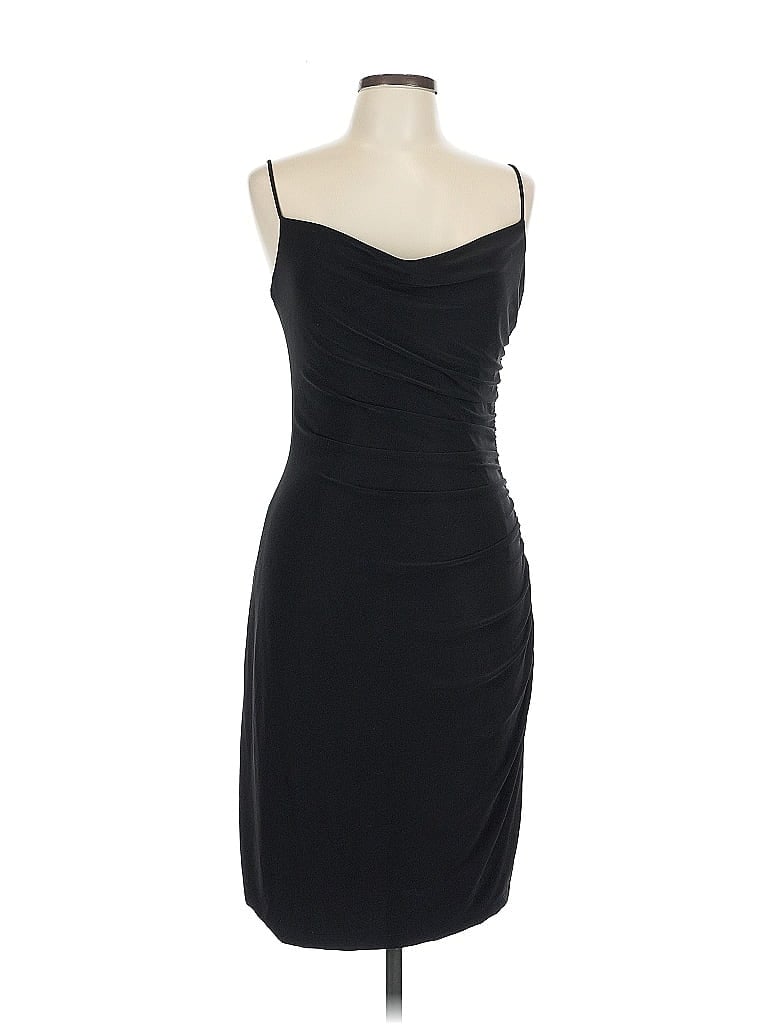 David Meister Solid Black Cocktail Dress Size 10 - photo 1