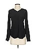 Quinn 100% Silk Black Long Sleeve Silk Top Size XS - photo 1