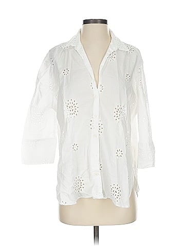 Zara 3/4 Sleeve Button-Down Shirt (view 1)