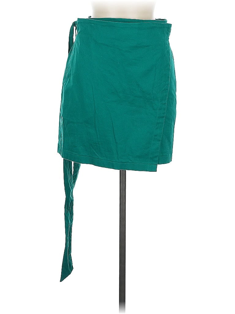 Porridge Solid Teal Casual Skirt Size M - photo 1
