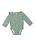 Carter's 100% Cotton Floral Green Long Sleeve Onesie 6-9 MO / 9 MO - photo 1