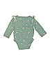 Carter's 100% Cotton Floral Green Long Sleeve Onesie 6-9 MO / 9 MO - photo 2